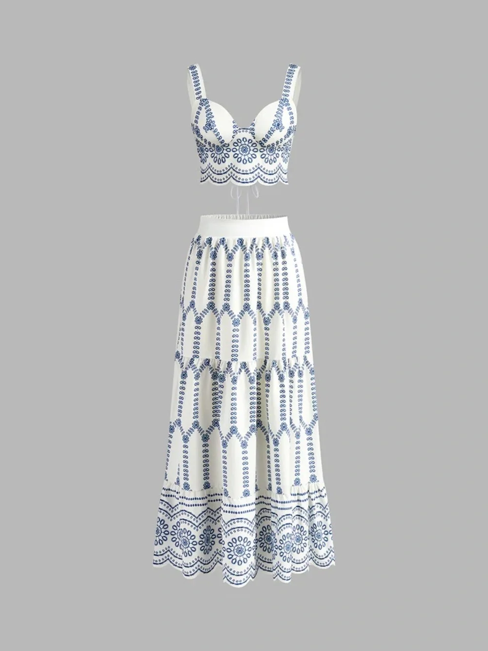 COMMENSE NWT TIE BACK SKIRT SET S - Picture 2 of 7